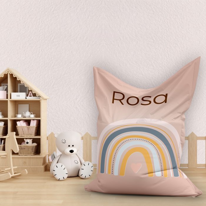 Regenboog met hartje 100x140 blush