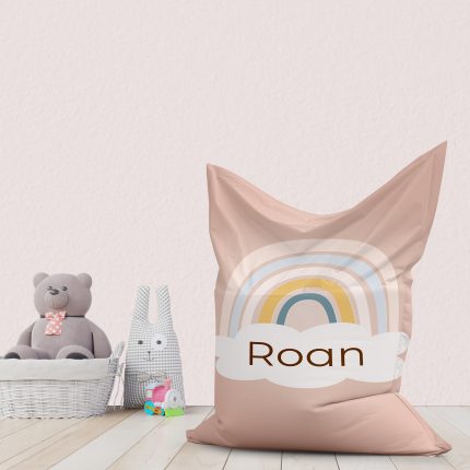 Regenboog met wolk 100x140 blush