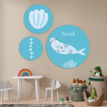 Cirkelset witte zeehond turquoise